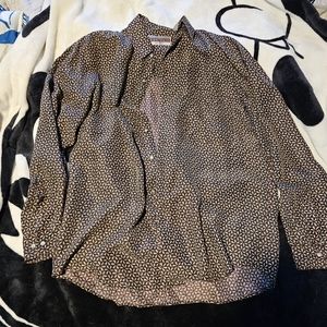 Vintage Rennovato by Nak men's button-down 100% silk long sleeve shirt‎ medium